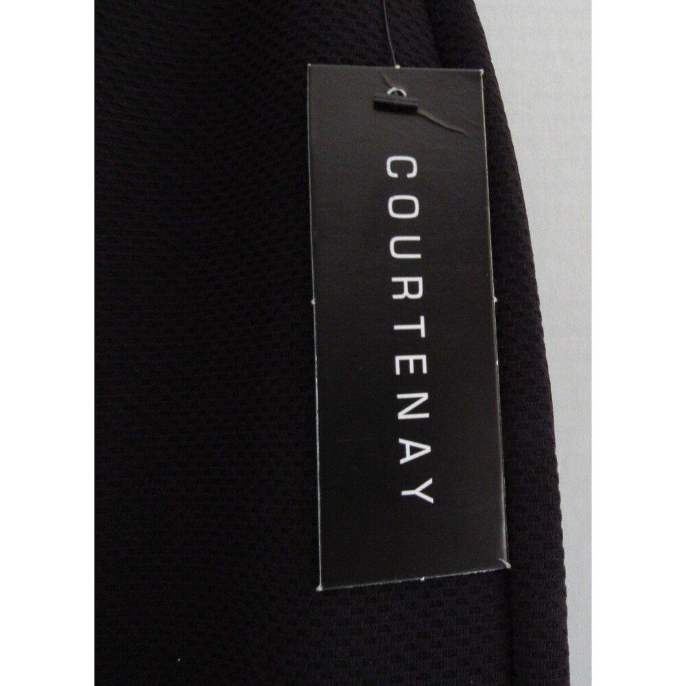 Courtenay Black Lined Stretch Midi Pencil Skirt Pull On Elastic Waist Size M NWT - Picture 3 of 5